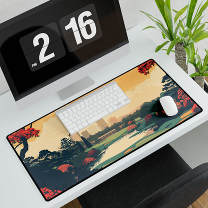 Retro-Style Augusta Georgia Golf Course: Vibrant Illustration Art - Desk Mat