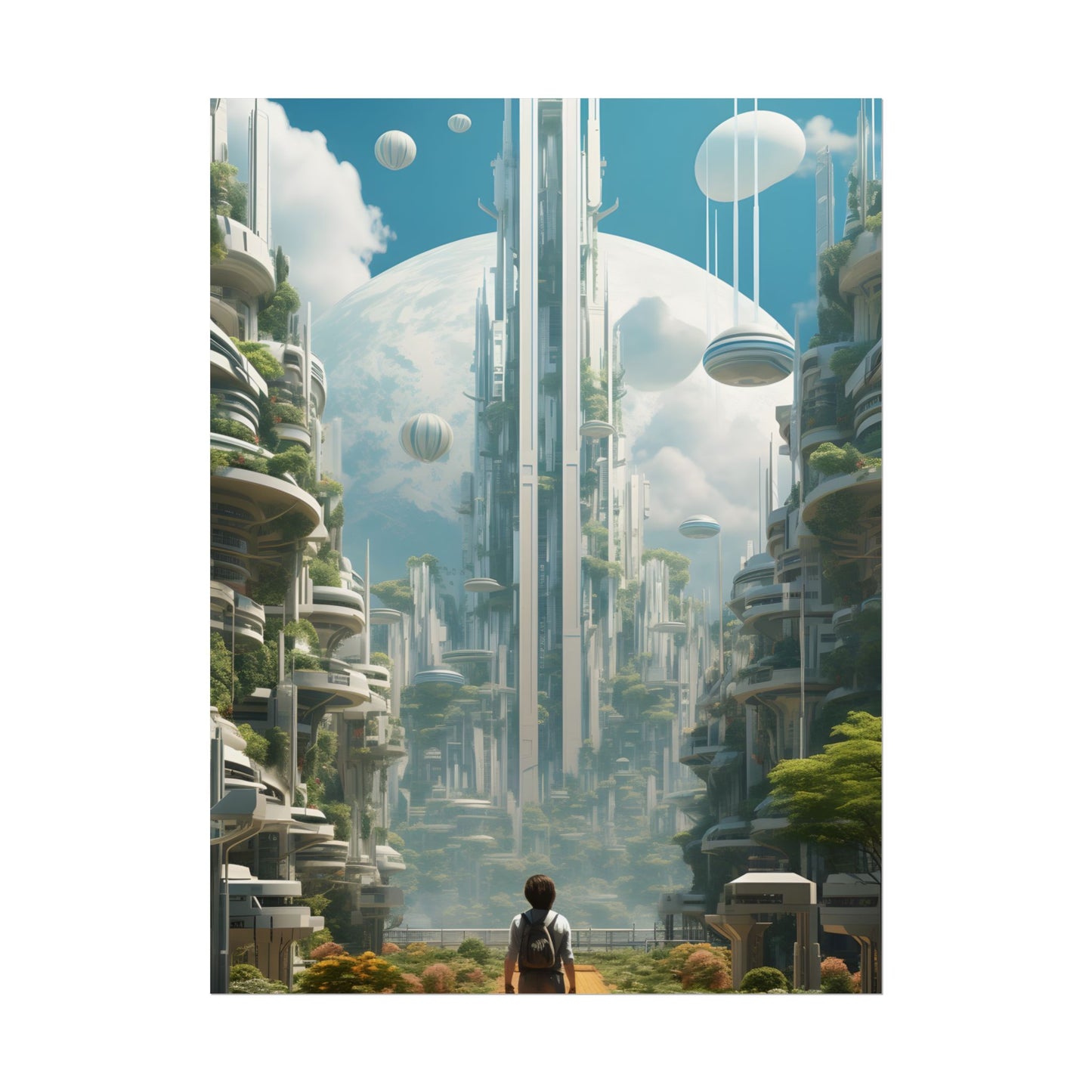 Dystopian Utopia: Futuristic Cityscape Under Oppression - Poster