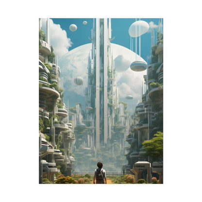 Dystopian Utopia: Futuristic Cityscape Under Oppression - Poster