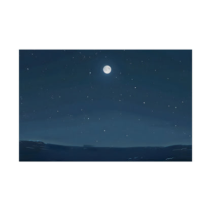 Starry Night Sky: Minimalist Beauty in Blue - Poster