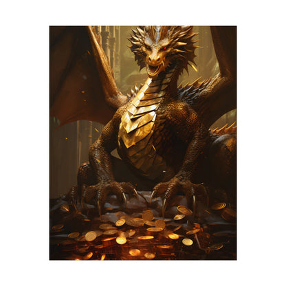 Majestic Dragon Guardian: Fantasy Artwork in a Magical Lair - Poster