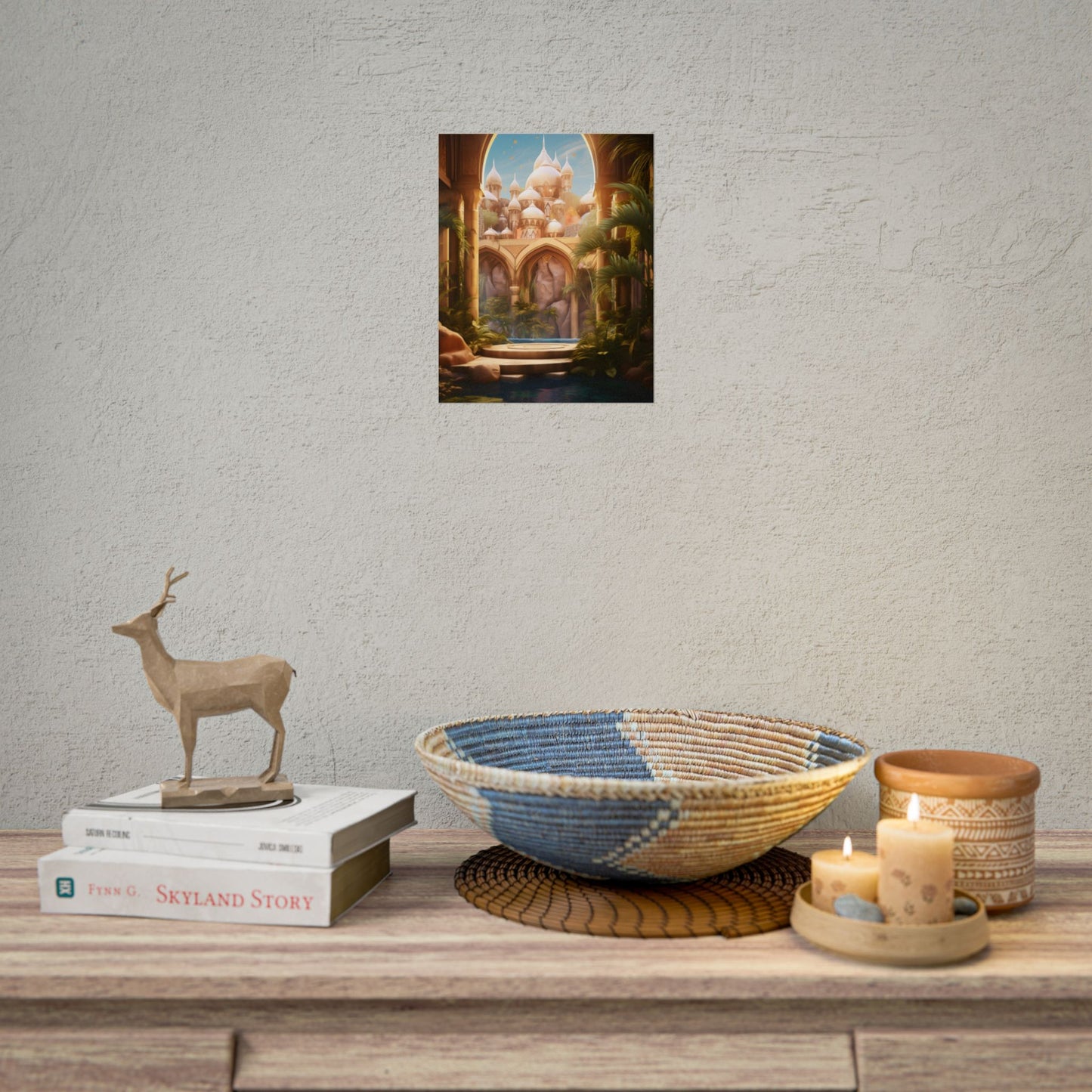 Mythical Desert Oasis: Arabian Nights Inspired Artwork - Poster