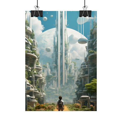 Dystopian Utopia: Futuristic Cityscape Under Oppression - Poster