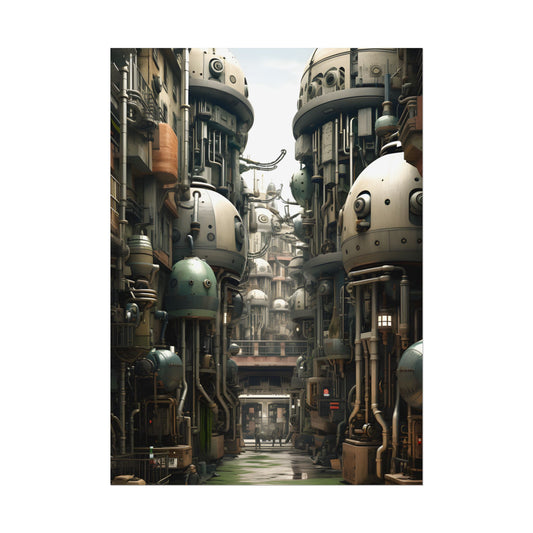 Post-Apocalyptic Steampunk City: Abandoned Metropolis - Poster
