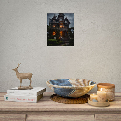 Spooky Victorian Mansion: Atmospheric Haunted Artwork - Poster