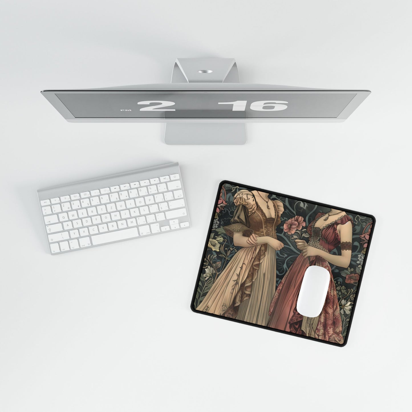 Women in Ornate Attire: Formal Primrose Ceremony - Desk Mat