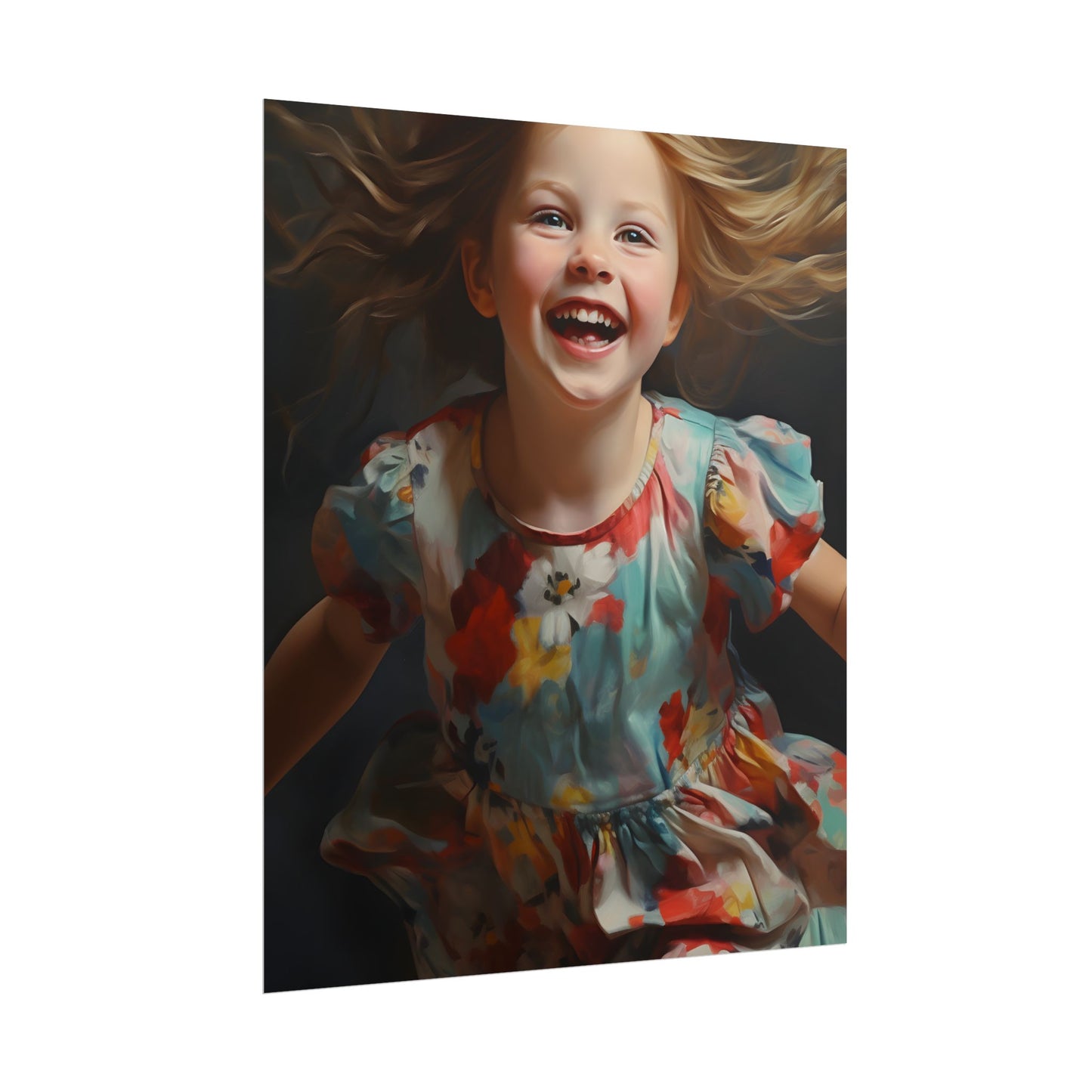 Childhood Innocence Portrait: Intimate Young Boy Artwork - Poster