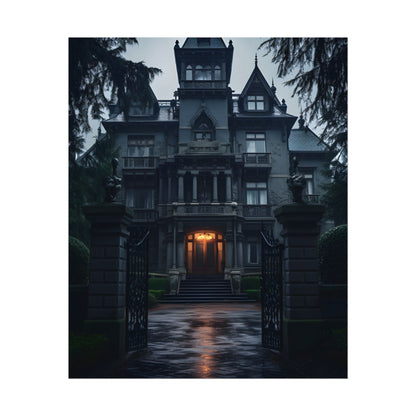 Haunted Victorian Mansion: Spooky Atmosphere Artwork - Poster