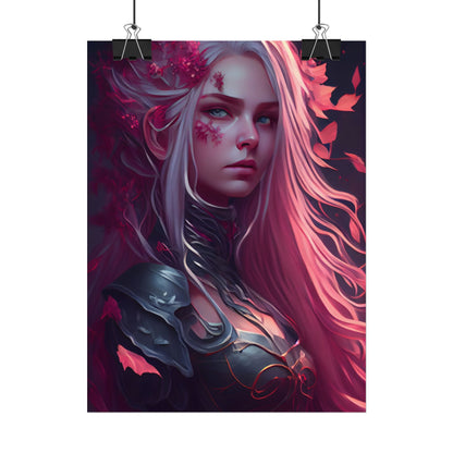 Astonishing Female Portrait with Pink Hair: Artistic Vision - Poster