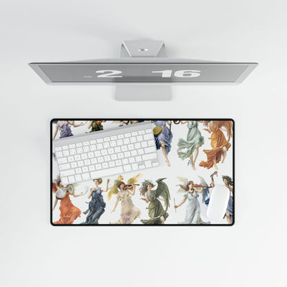 Ethereal Greek Goddesses: Classical Artwork featuring Nine Unique Deities - Desk Mat