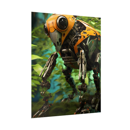 Robotic Wildlife Sanctuary: AI-Operated Guardian in Bloom - Poster