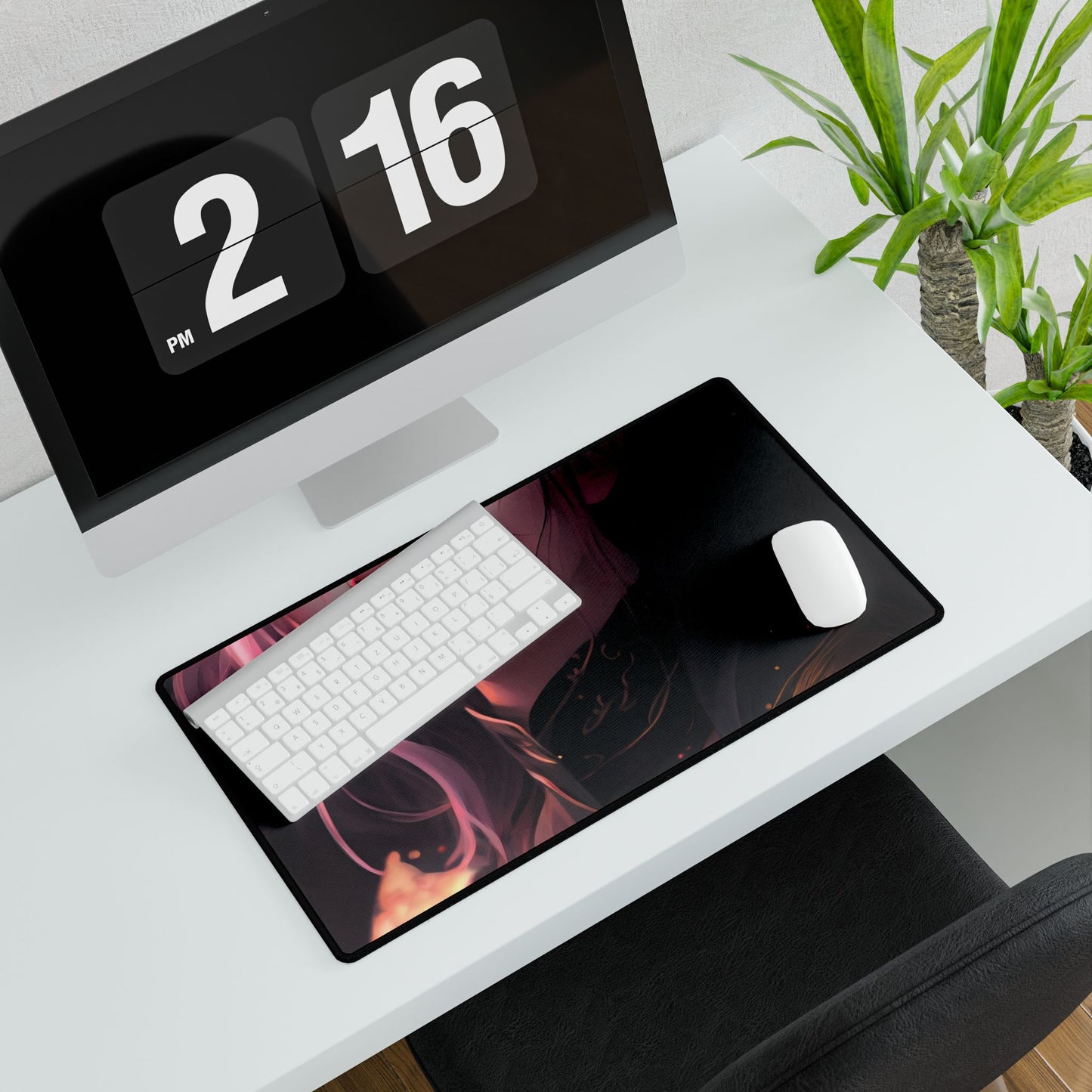 Soft Focus Portrait: Astonishing Female with Pink Hair in a Dre - Desk Mat
