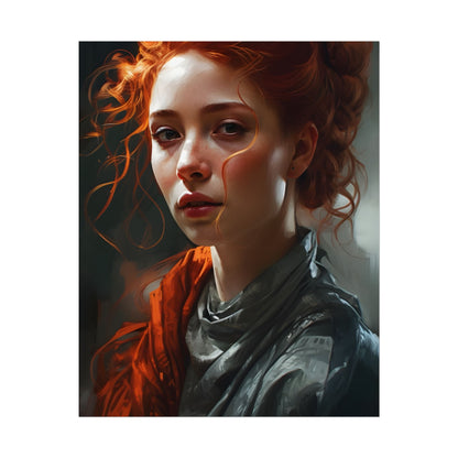 Astonishing Redhead Portrait: Neutral Expression Art - Poster