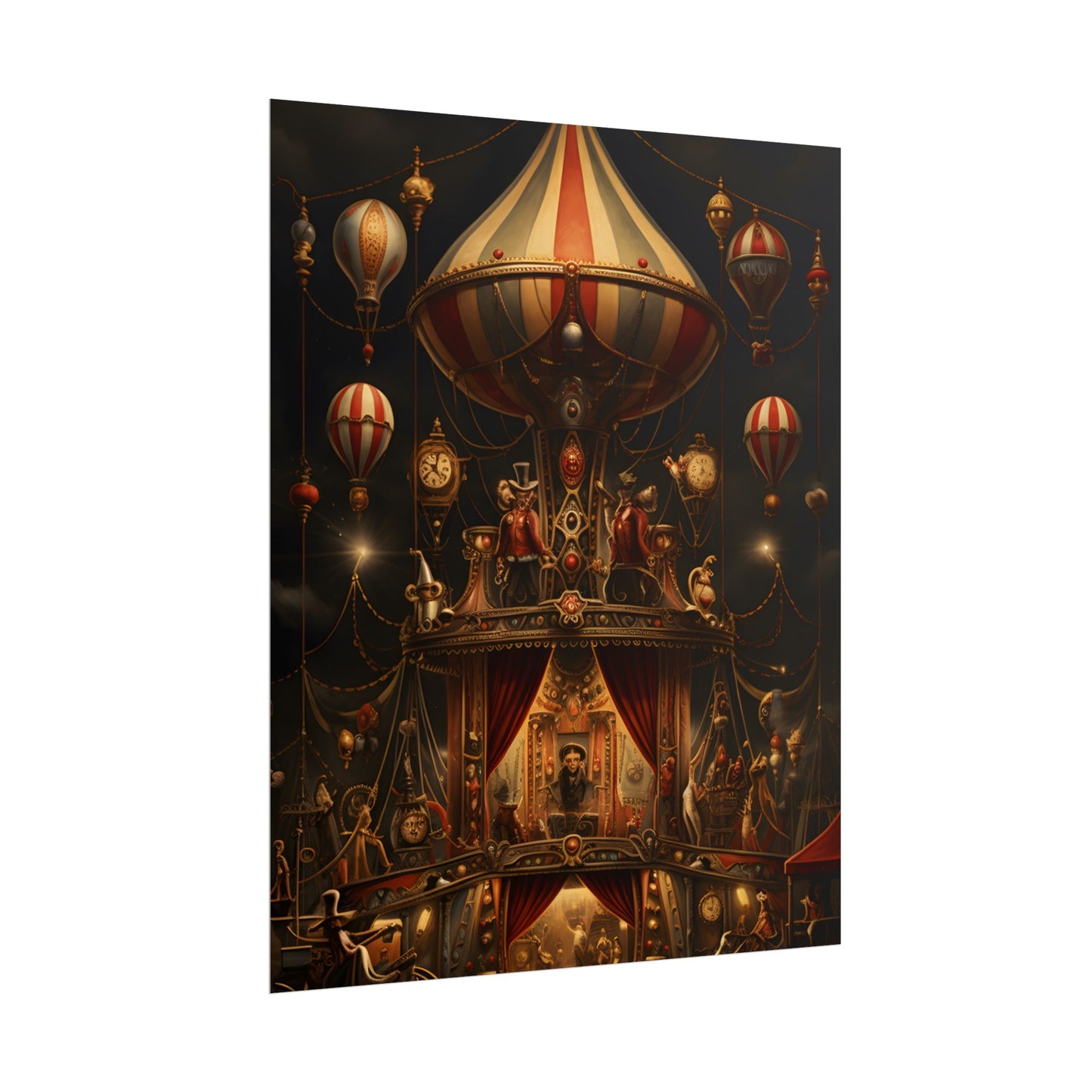 Whimsical Clockwork Circus: A Fantastical Artwork - Poster