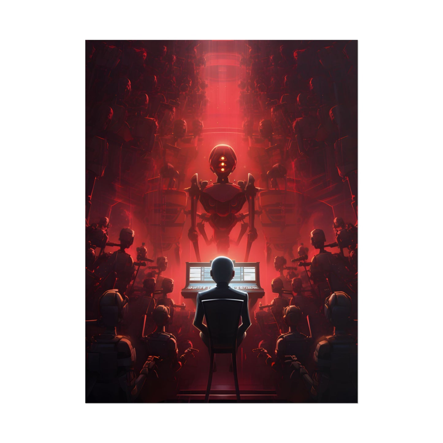 Robot Symphony: Futuristic Music Art - Poster