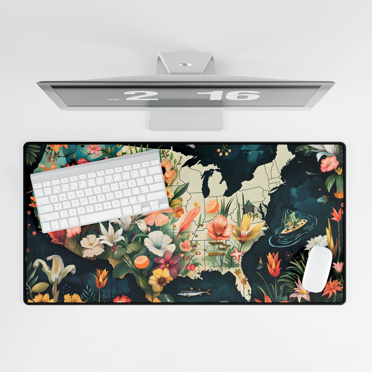 Beautiful Florida State Map: Vibrant Geographic Artwork - Desk Mat