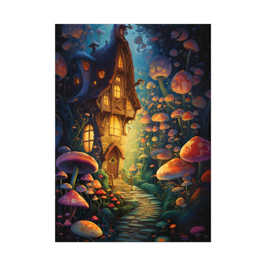 Enchanted Forest Whimsy: Vibrant Fairy Tale Artwork - Poster