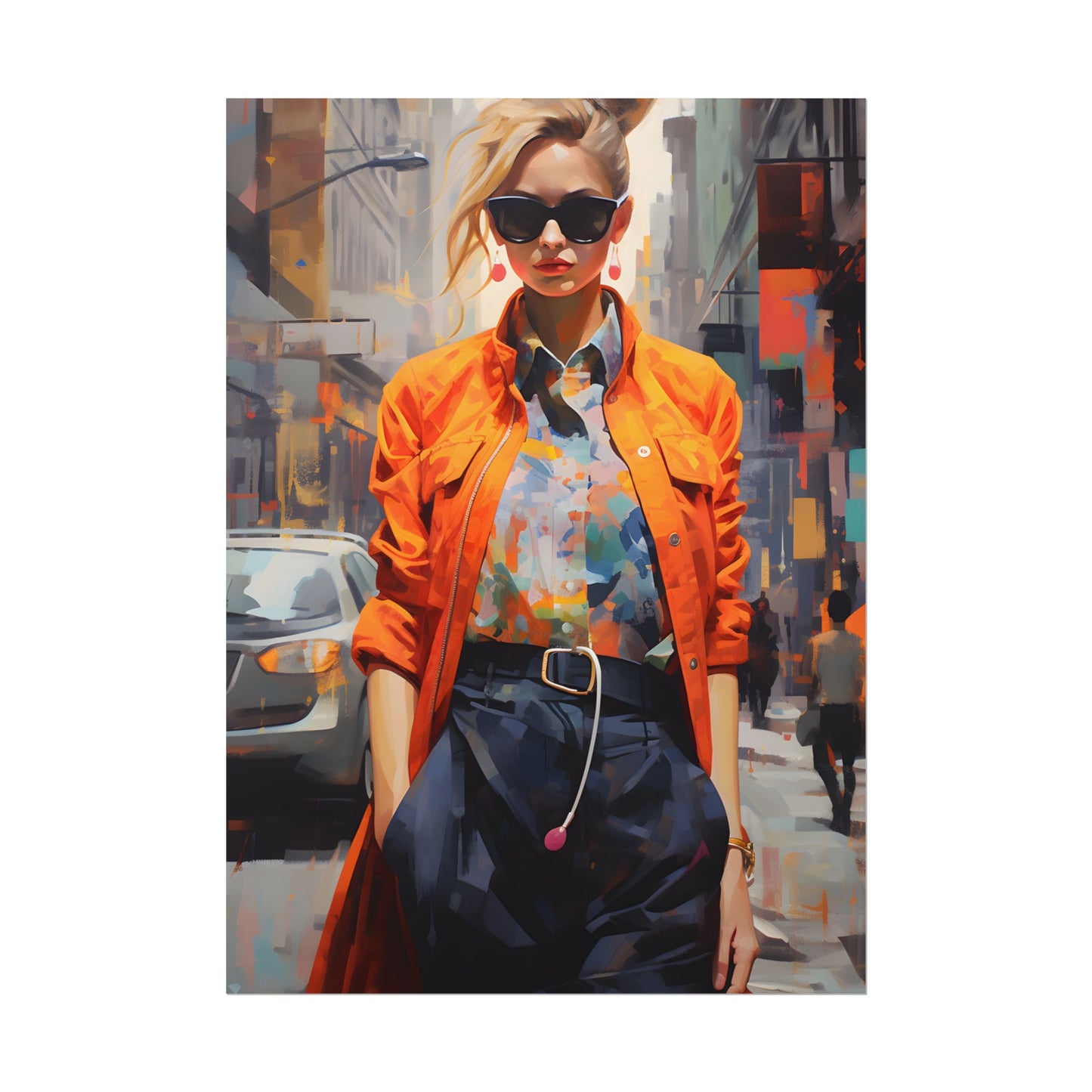Urban Fashionista: City Chic Digital Artwork - Poster