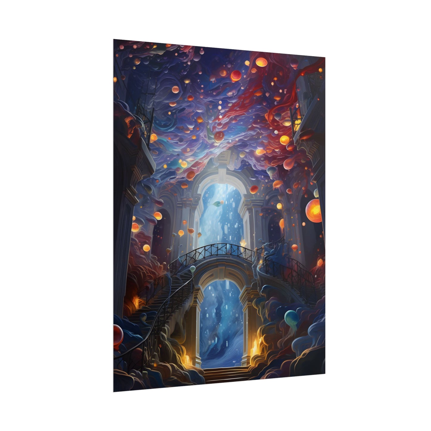 Celestial Art Gallery: Atmospheric Interior Space - Poster