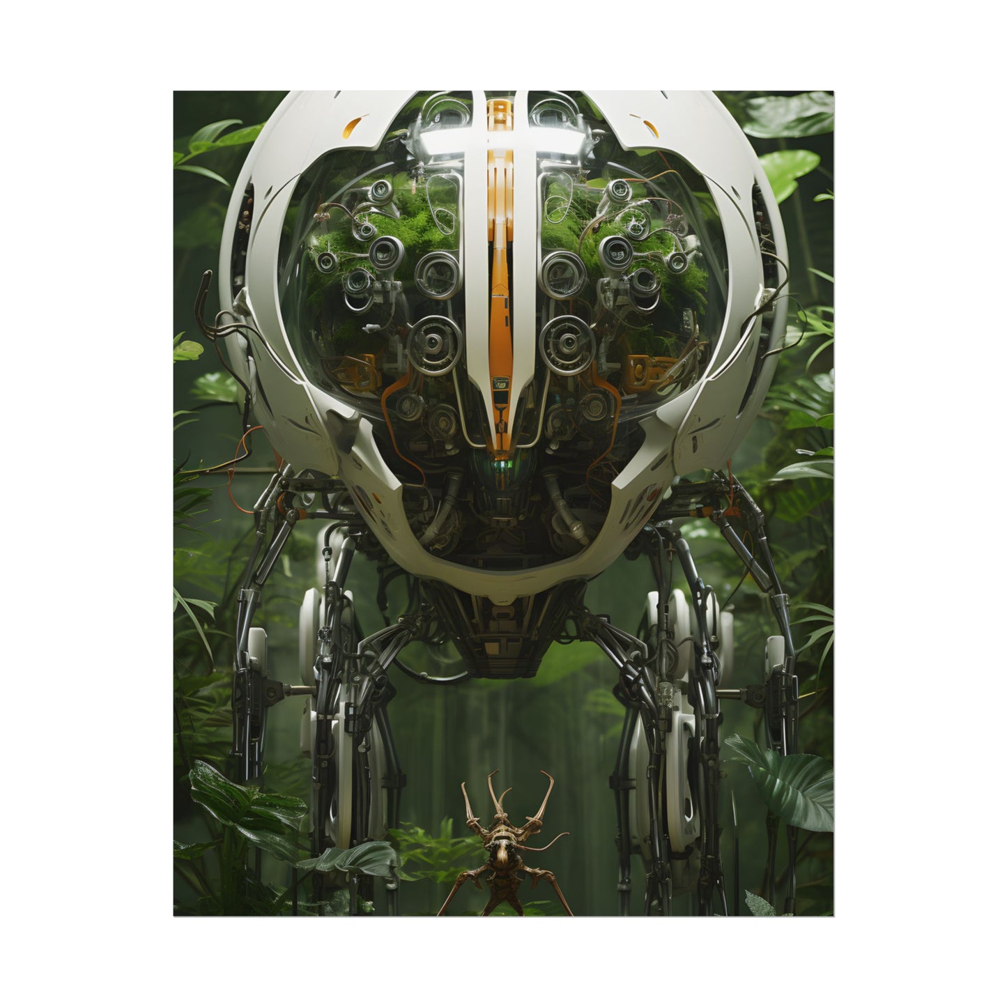 Robotic Wildlife Sanctuary: AI-Operated Nature Reserve Digital Art - Poster