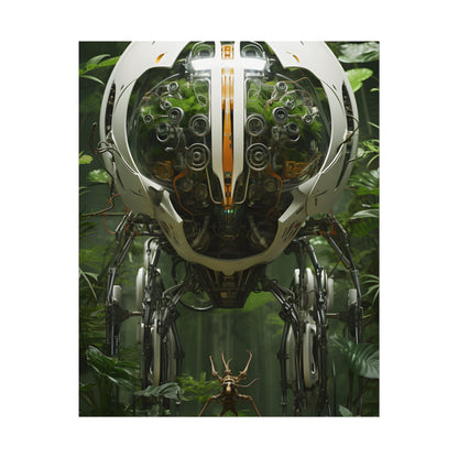 Robotic Wildlife Sanctuary: AI-Operated Nature Reserve Digital Art - Poster