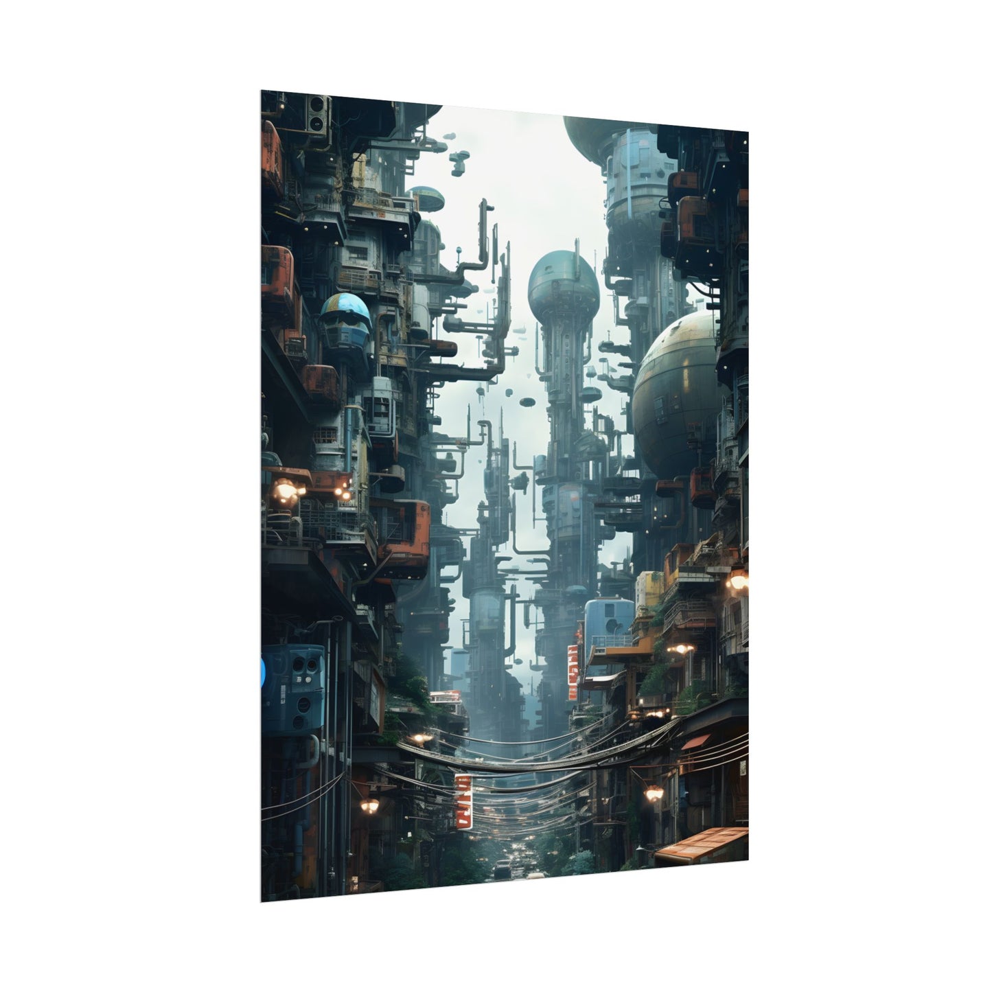Post-Apocalyptic Ruin: Steampunk Cityscape Art - Poster