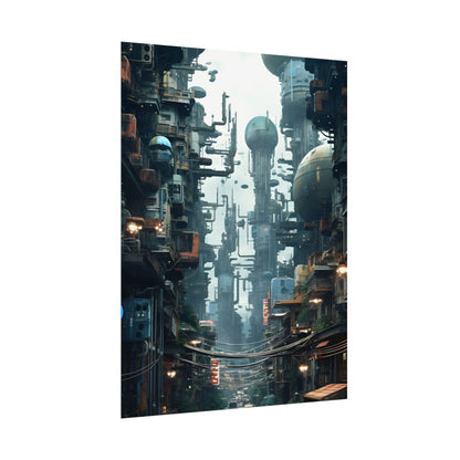 Post-Apocalyptic Ruin: Steampunk Cityscape Art - Poster