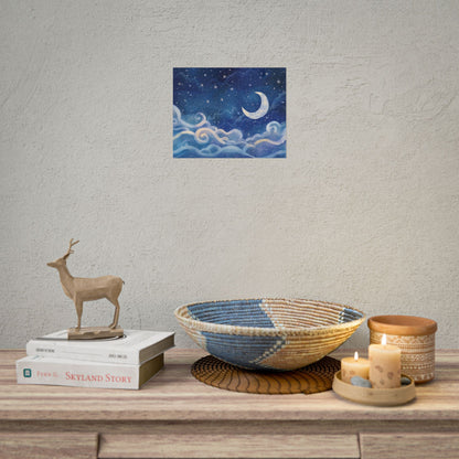 Whimsical Night Sky Dreams: Magical Illustration - Poster