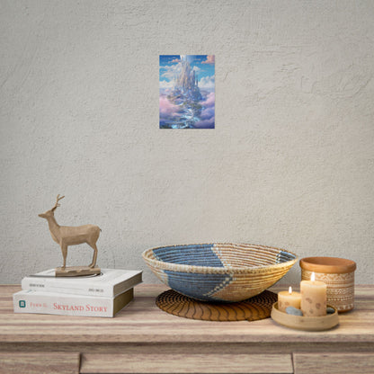 Floating City in Celestial Realm: Serene Fantasy Artwork - Poster