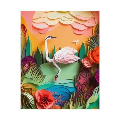 Peaceful Island Landscape: Paper Quilling Water Scene Art - Poster