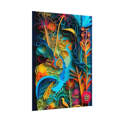 Indian Quilled Landscape: Colorful Paper Art - Poster