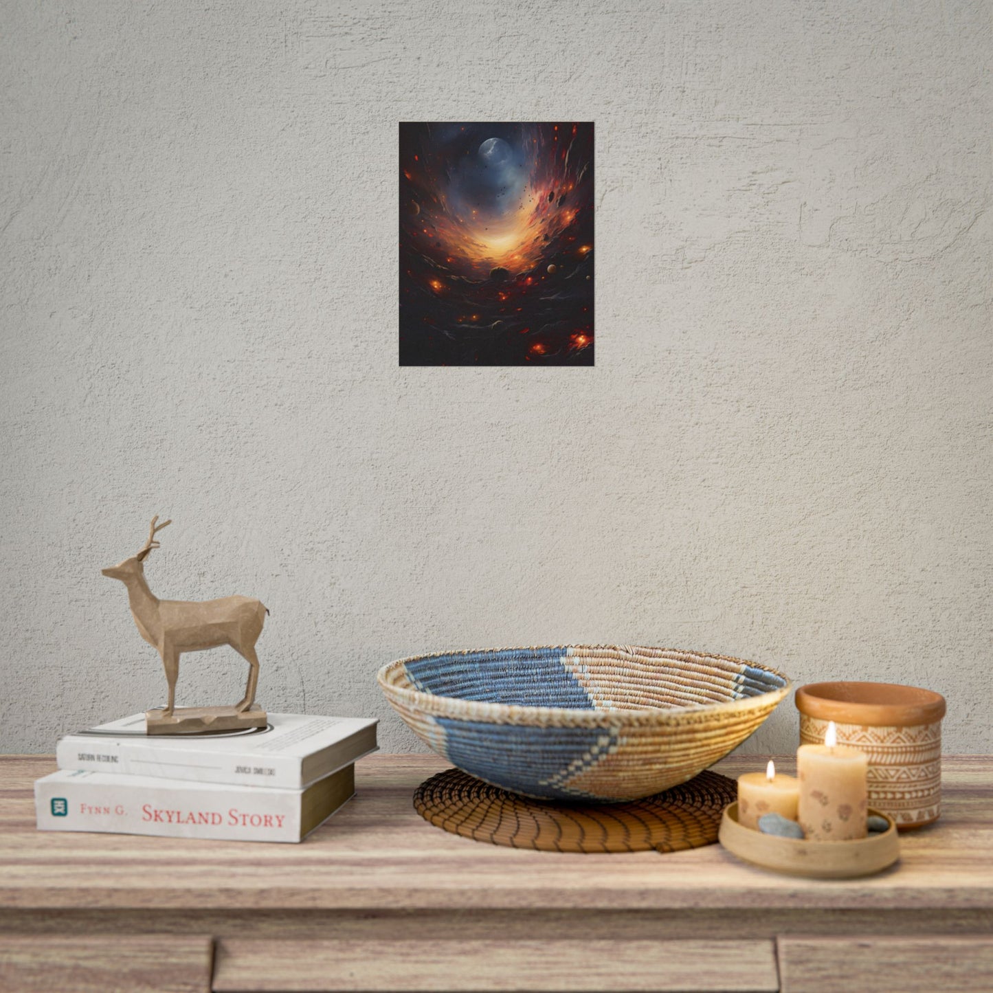 Cosmic Orbit: Six Planets Swirl Around a Black Hole - Poster