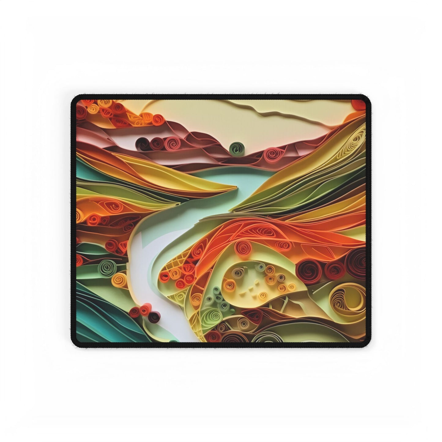 Eye-Catching American Landscape: Paper Quilling Nature Scene - Desk Mat