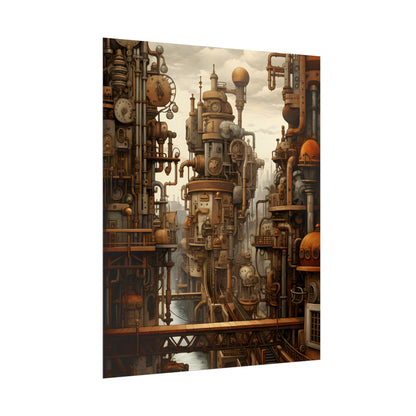 Steampunk Cityscape: Vintage Parisian Dreamscape - Poster