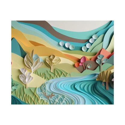 Magical Peaceful Beach: Realistic Paper Quilling Art - Poster