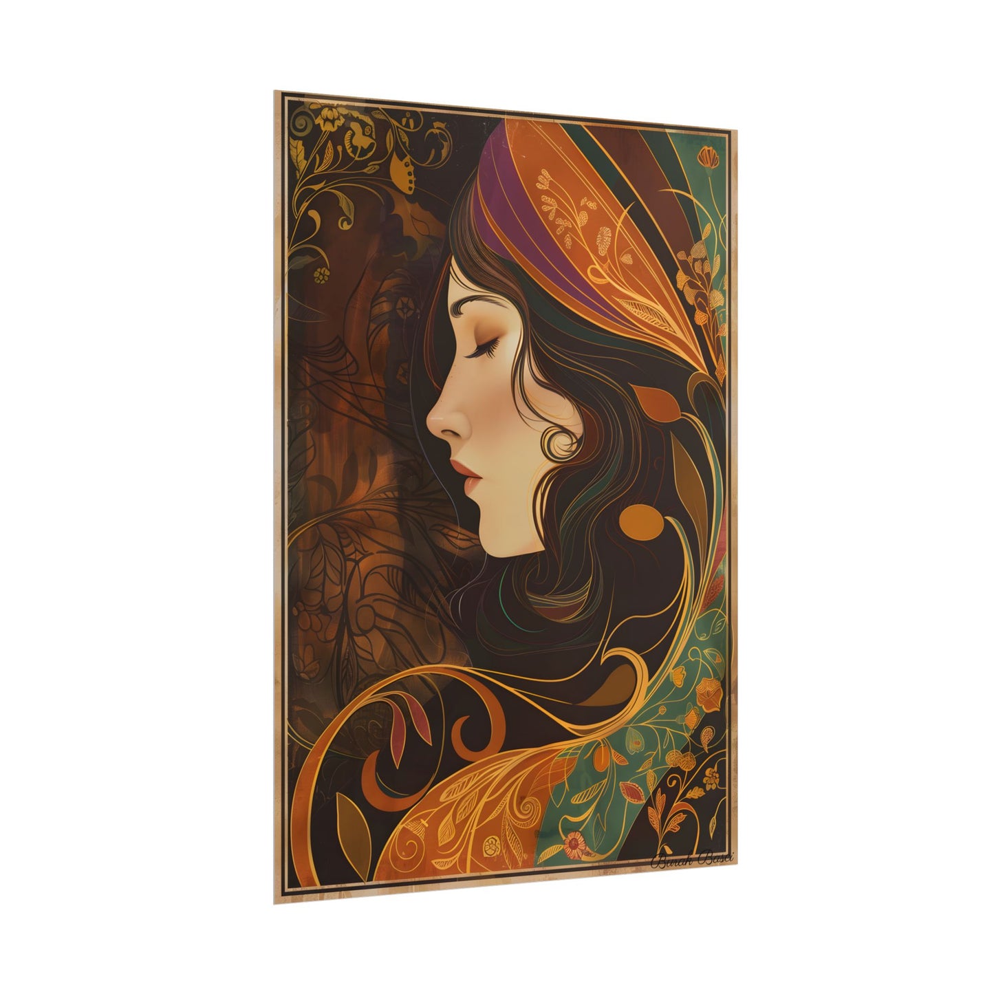 Vintage Art Nouveau Poster: Elegant Design - Poster