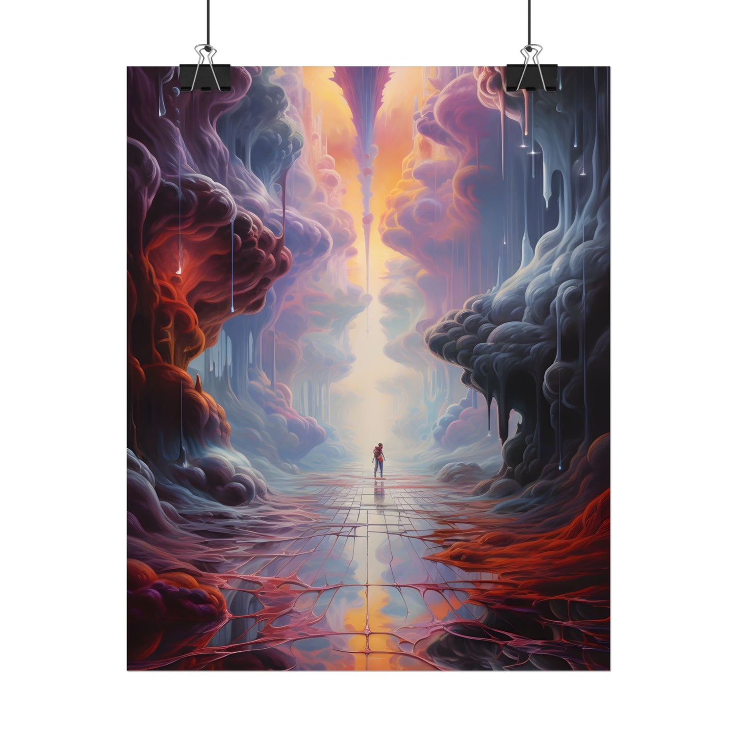 Celestial Dreams: Vibrant Fantastical Landscape Art - Poster
