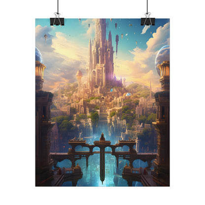 Floating Columbia: Breathtaking Serene Cityscape Artwork - Poster