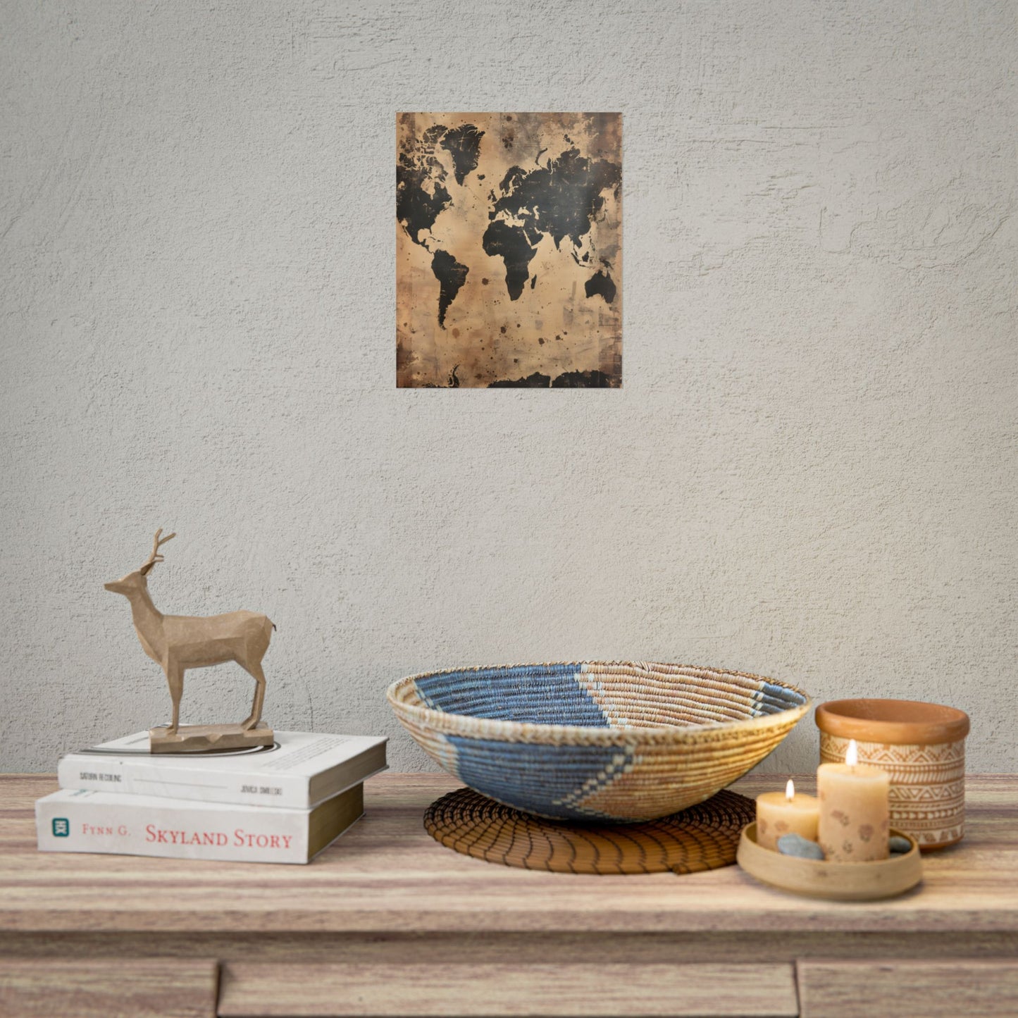 Timeless World Map: Elegant Artwork - Poster