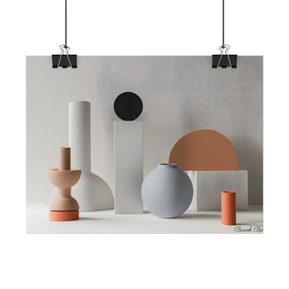 Minimalist Simple Geometric Jewelry: Close-Up View - Poster