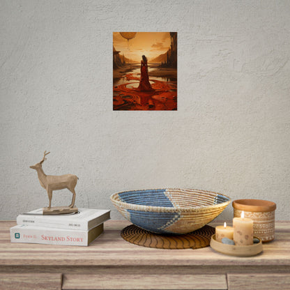 Serene Landscape: Peaceful Water Scene with Green Trees - Poster