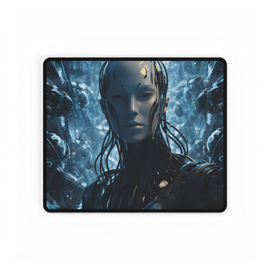 Robot Orchestra Symphony: Futuristic City Digital Art - Desk Mat