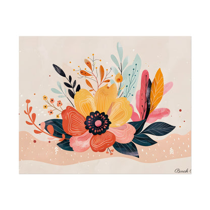 Blooming Growth: Vibrant Flower Artwork - Poster
