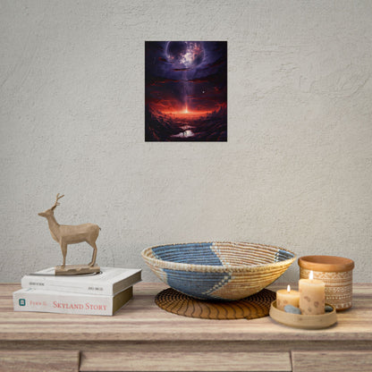 Vivid Black Hole Planet: A Detailed Cosmic Artwork - Poster