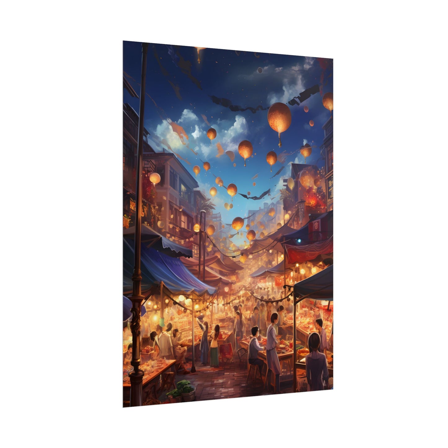 Magical Street Food Market: Enchanted Eats in Full Bloom - Poster