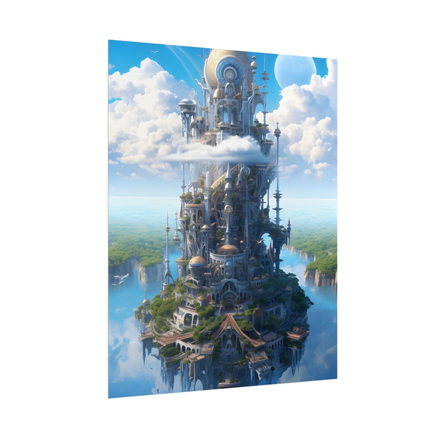 Floating City of Columbia: Breathtaking Aerial View - Poster