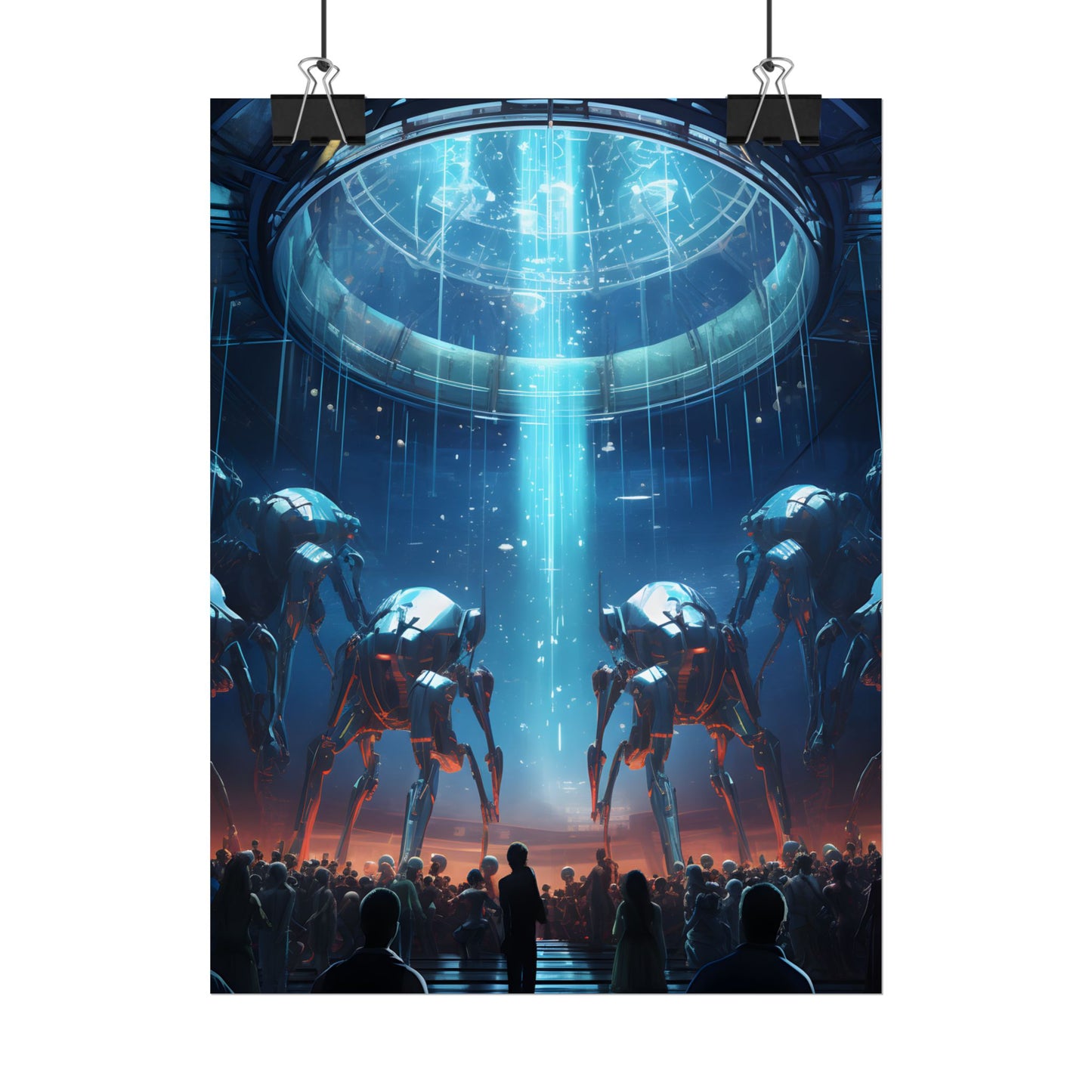 Vibrant Robot Symphony: A Harmonious Blend of Human and Robotic Musicians - Poster