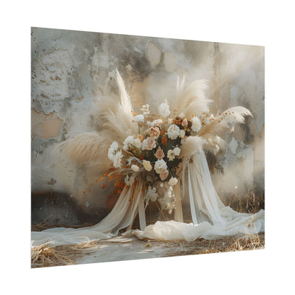 Whimsical Floral Bloom: Pampas Grass Artwork - Poster