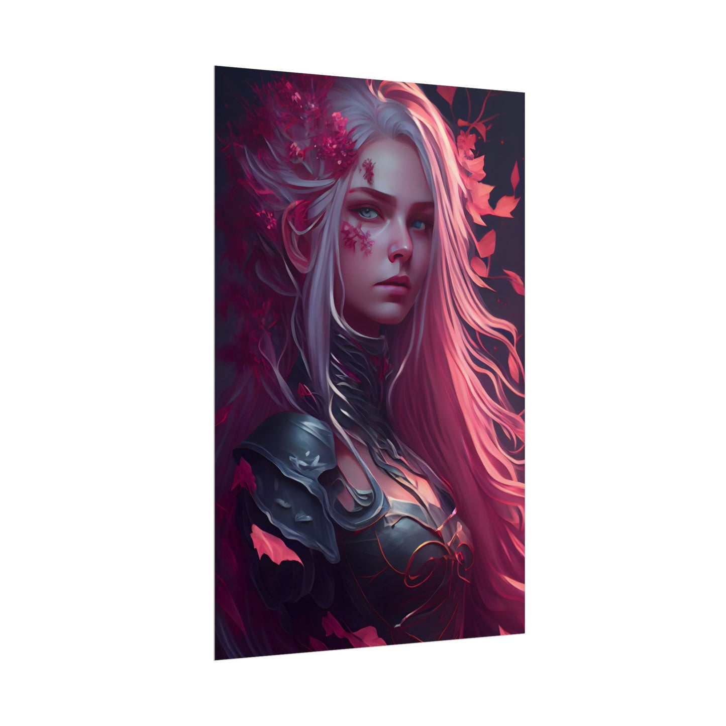 Astonishing Female Portrait with Pink Hair: Artistic Vision - Poster