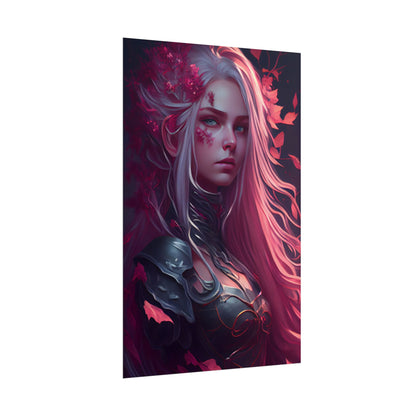 Astonishing Female Portrait with Pink Hair: Artistic Vision - Poster
